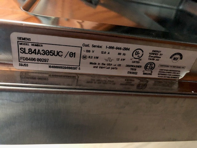 SOLD Siemens SS Dishwasher