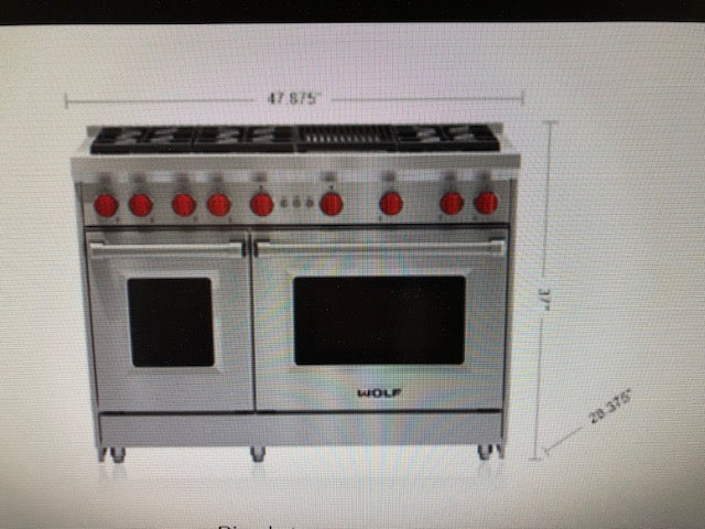 SOLD WOLF 48" Gas Range 6 Burner